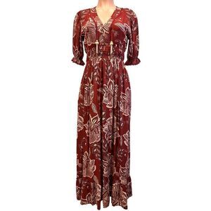Sal Rosa Bali Maxi Dress Red Size S